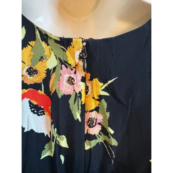 Free People V-neck Black #Floral Dress. Size2 - Picture 4 of 5